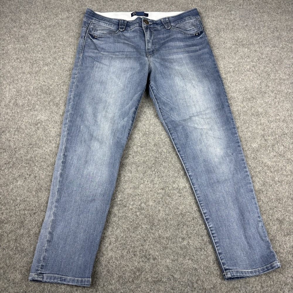 Democracy Ab Solution Jeans Women's 12 Medium Wash Skinny Stretch Blue Denim